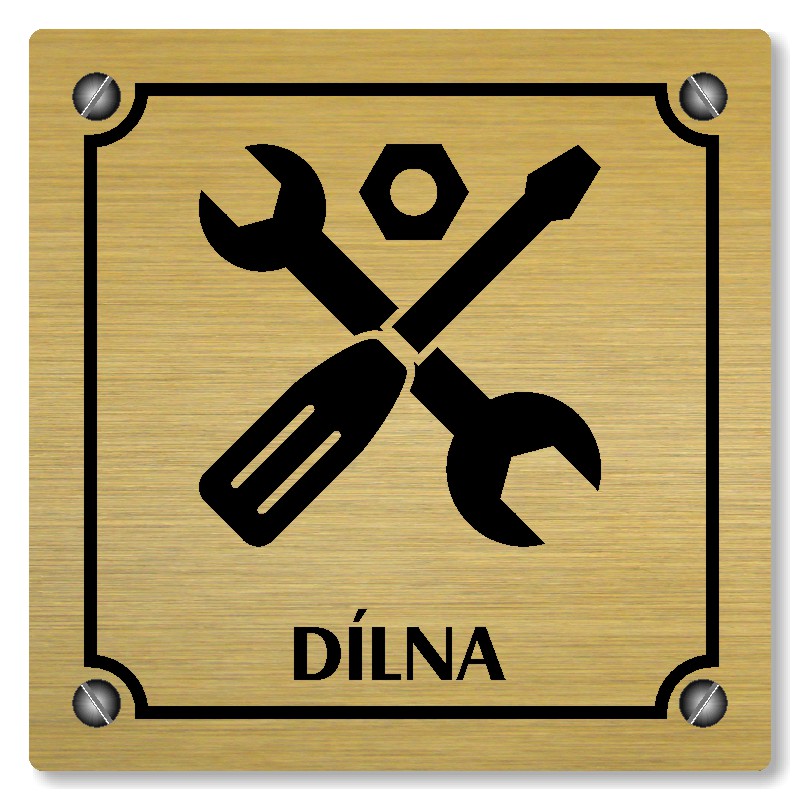 Dílna, 80x80mm, zlatá, Kansas